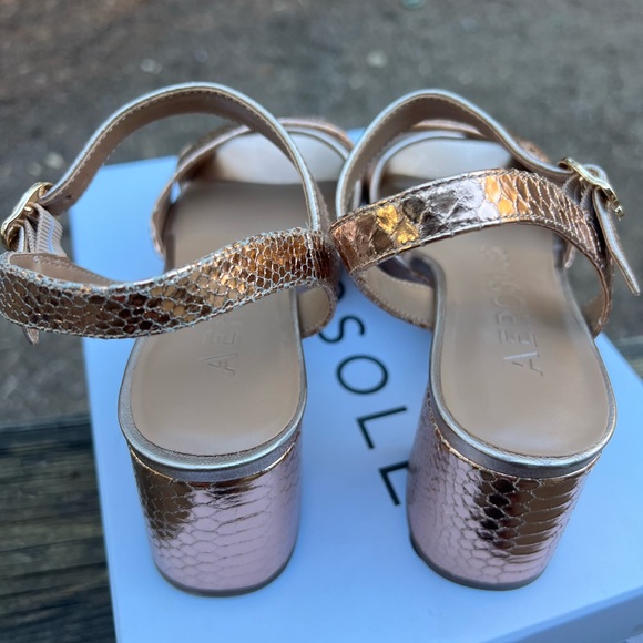 AEROSOLES Cosmos Platform Chunky Rose Gold Metallic Women’s Heel 7M NWT NEW - Picture 5 of 9